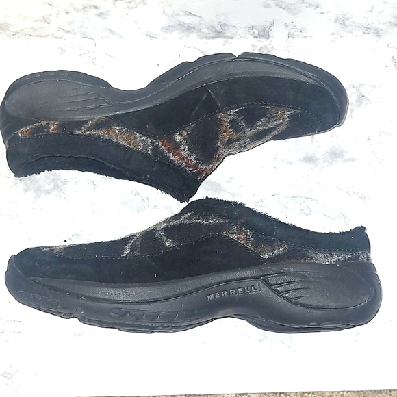 Merrell Air Cushion Shoe Ortholife Black brown white abstract print Encore Burst - Picture 3 of 7